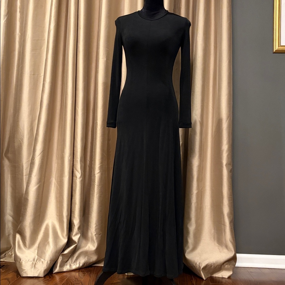 90s GOTH VINTAGE SLINKY LONG SLEEVE DRESS